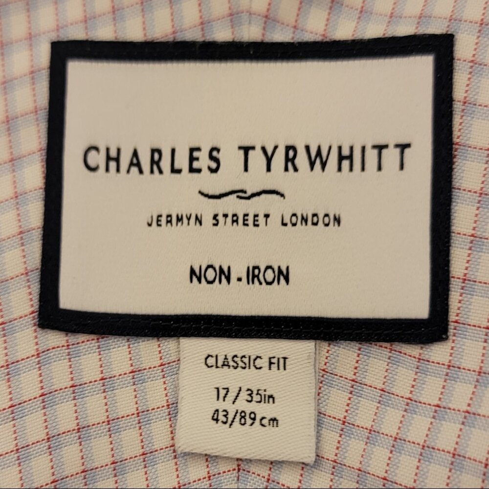 Charles Tyrwhitt Long-Sleeve Oxford Button Down - Blue & Red Checked - Picture 3 of 4